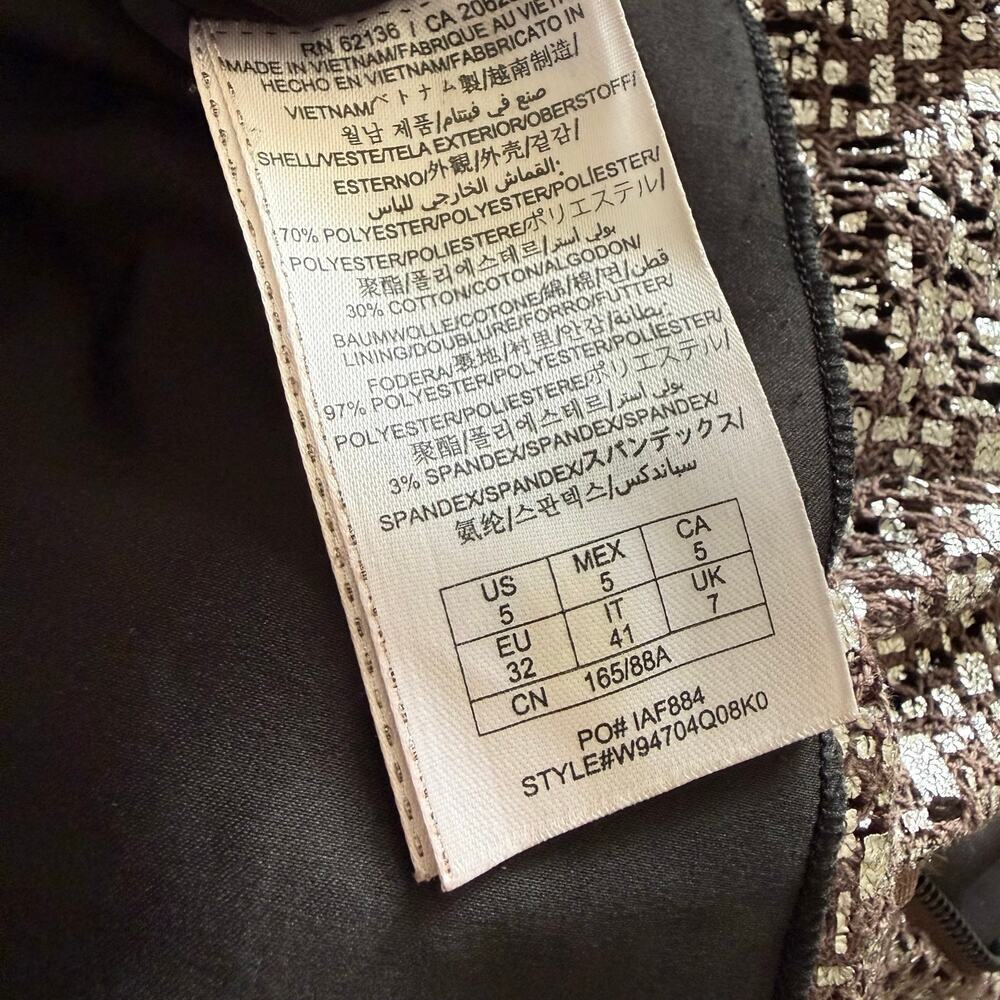 Guess Brown Silver Metallic Knit Sleeveless Mini Dress Size 5 Party Club Y2K - Picture 9 of 14